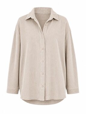 OAK + FORT Light Beige Corduroy Shirt Jacket